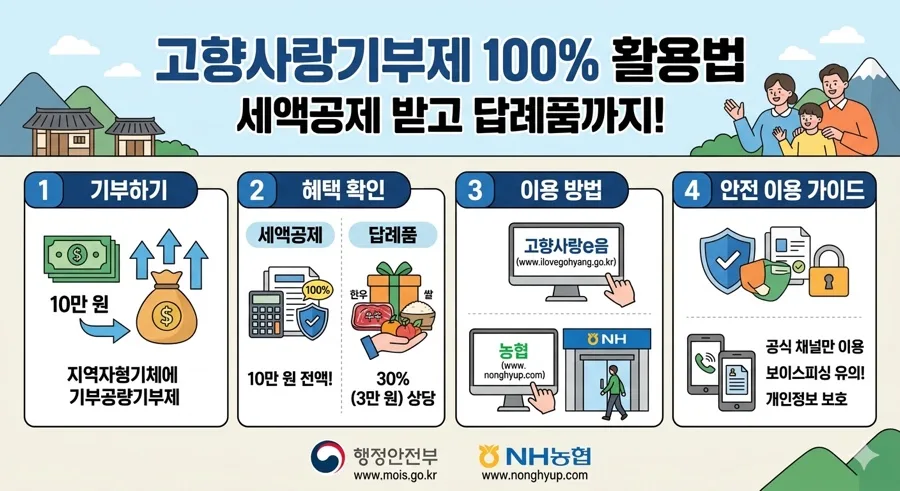 고향사랑기부제 2026년 100% 활용법: 10만 원으로 13만 원 혜택 받는 법