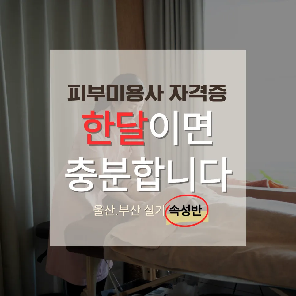 피부미용사 자격증 1개월 합격 비결 2026년 총정리