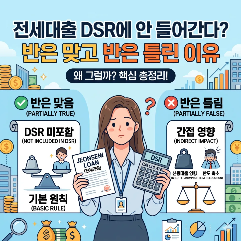 전세대출 DSR 포함 여부 2026년 총정리: 현직자 팩트 체크
