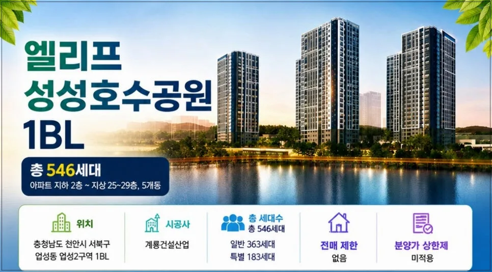 엘리프 성성호수공원 분양가 2026년 총정리: 타입별 가격과 청약 전략