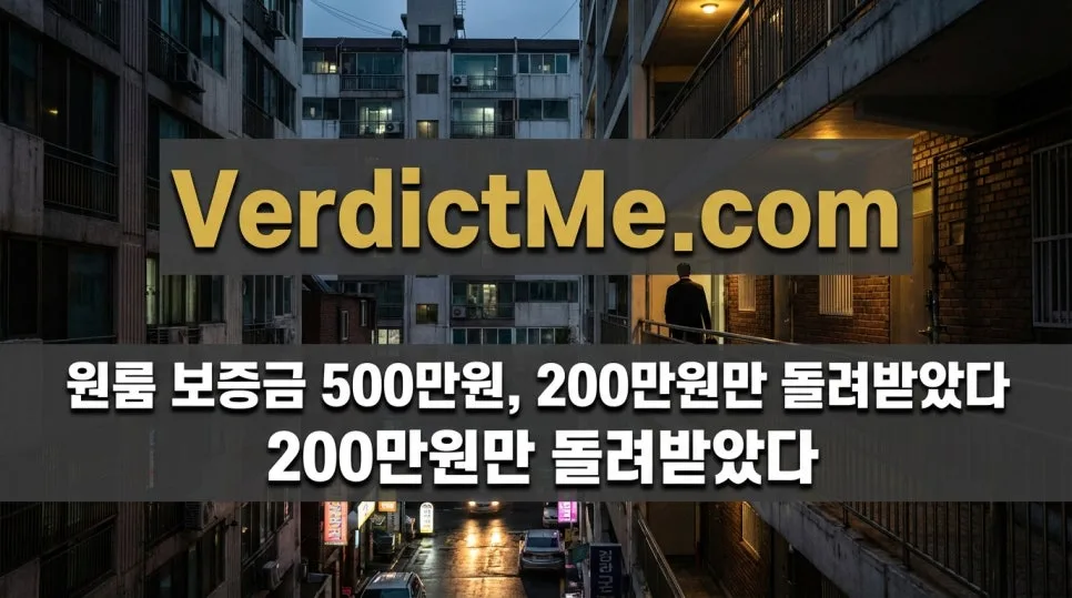 원룸 보증금 500만원, 200만원만 돌려받았다면? 2026년 법적 대응 가이드