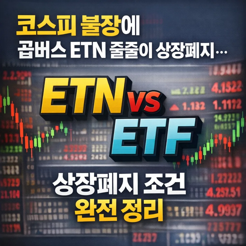 곱버스 ETN 상장폐지 조건 2026: ETF와 비교 분석