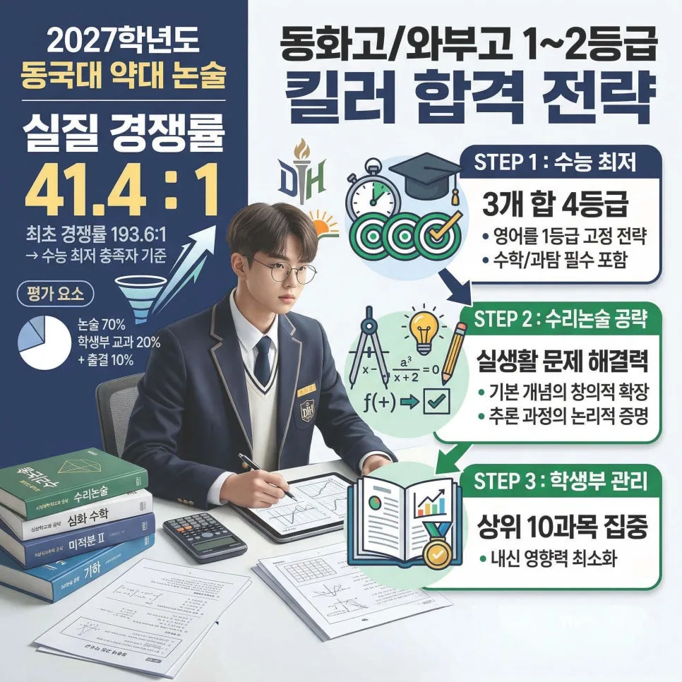 동국대 약대 논술 합격 전략 2027: 실질 경쟁률과 내신 환산 비밀
