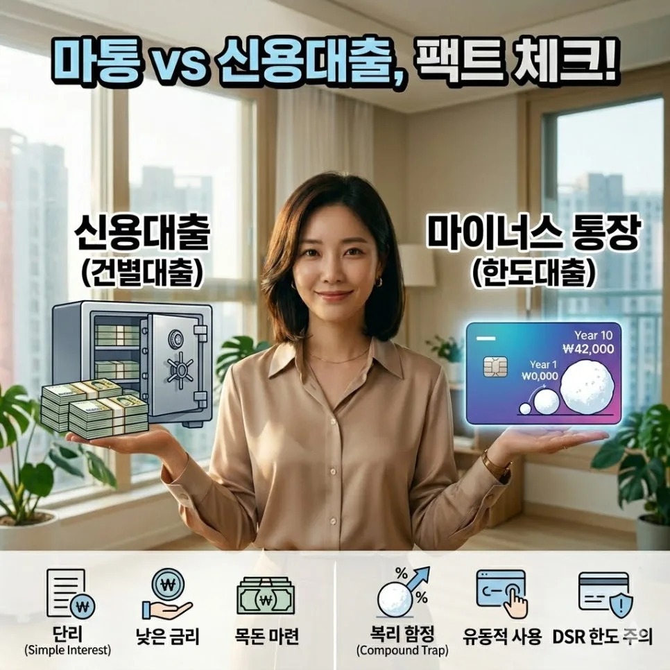 마이너스 통장 vs 신용대출, 2026년 현명한 선택 가이드