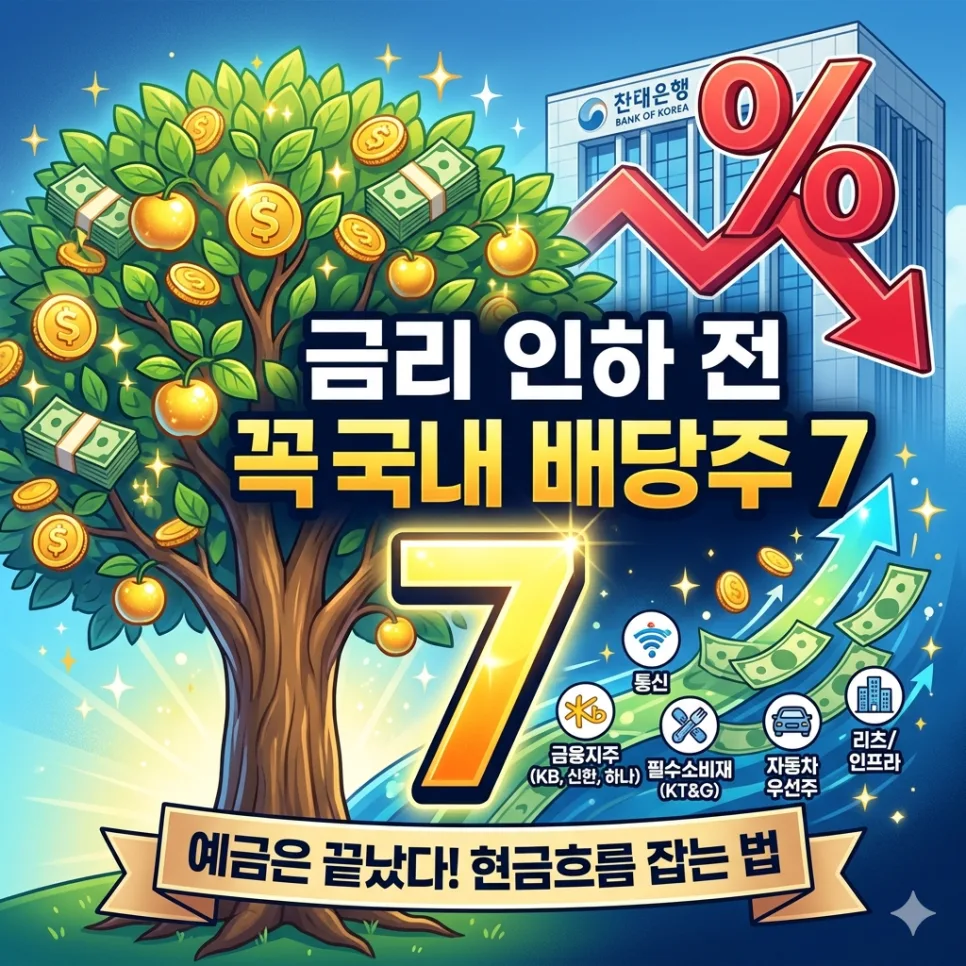 2026년 금리 인하 시 주목할 국내 배당주 TOP 7 추천