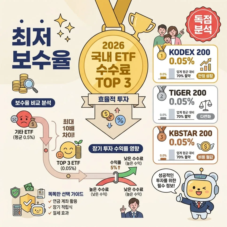 2026년 국내 ETF 수수료 최저 찾는 법: 30대 직장인 투자 전략 2
