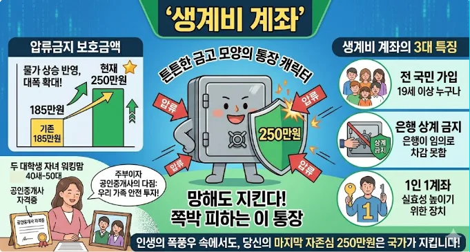 압류 막는 생계비 계좌, 250만원 지키는 법 2026년 총정리