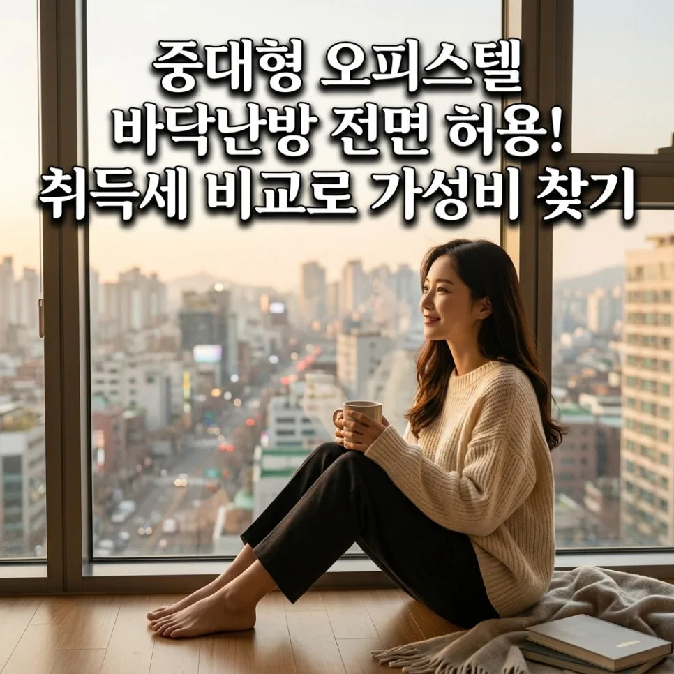 중대형 오피스텔, 2026년 바닥난방 허용 & 취득세 혜택 총정리
