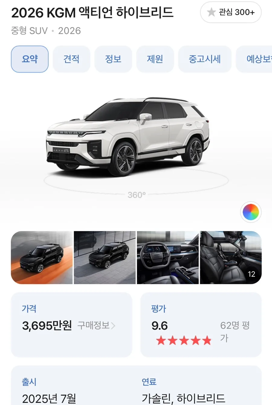 KGM 액티언 하이브리드, 오너 만족도 9.6점의 비밀 2026년 분석