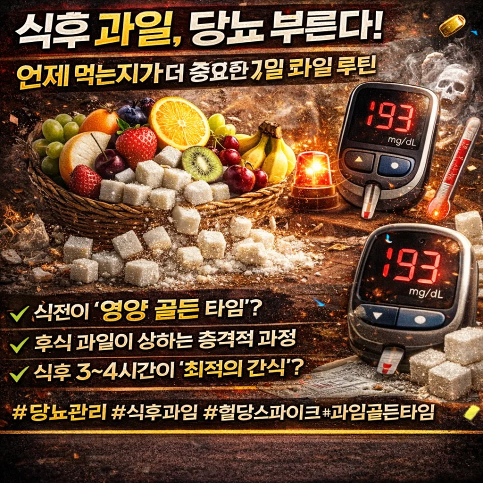 식후 과일, 언제 먹어야 혈당 스파이크 막을까? 2026년 최신 가이드