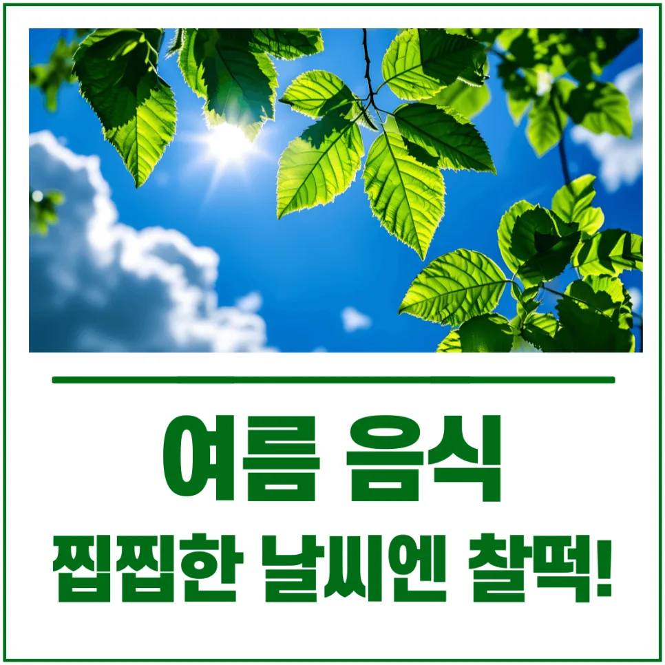 여름철 찝찝한 날씨 이기는 음식 8가지 (2026년 추천)