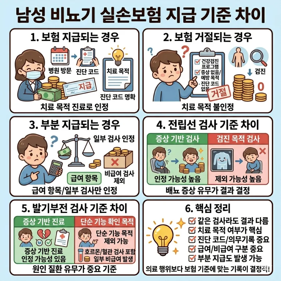 실손보험, 전립선·발기부전 진료비 지급 기준 2026년 완벽 정리