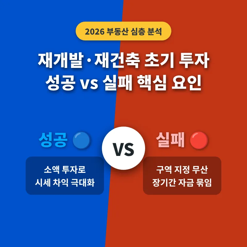 2026년 재개발·재건축 초기 투자, 성공 조건 4가지 분석
