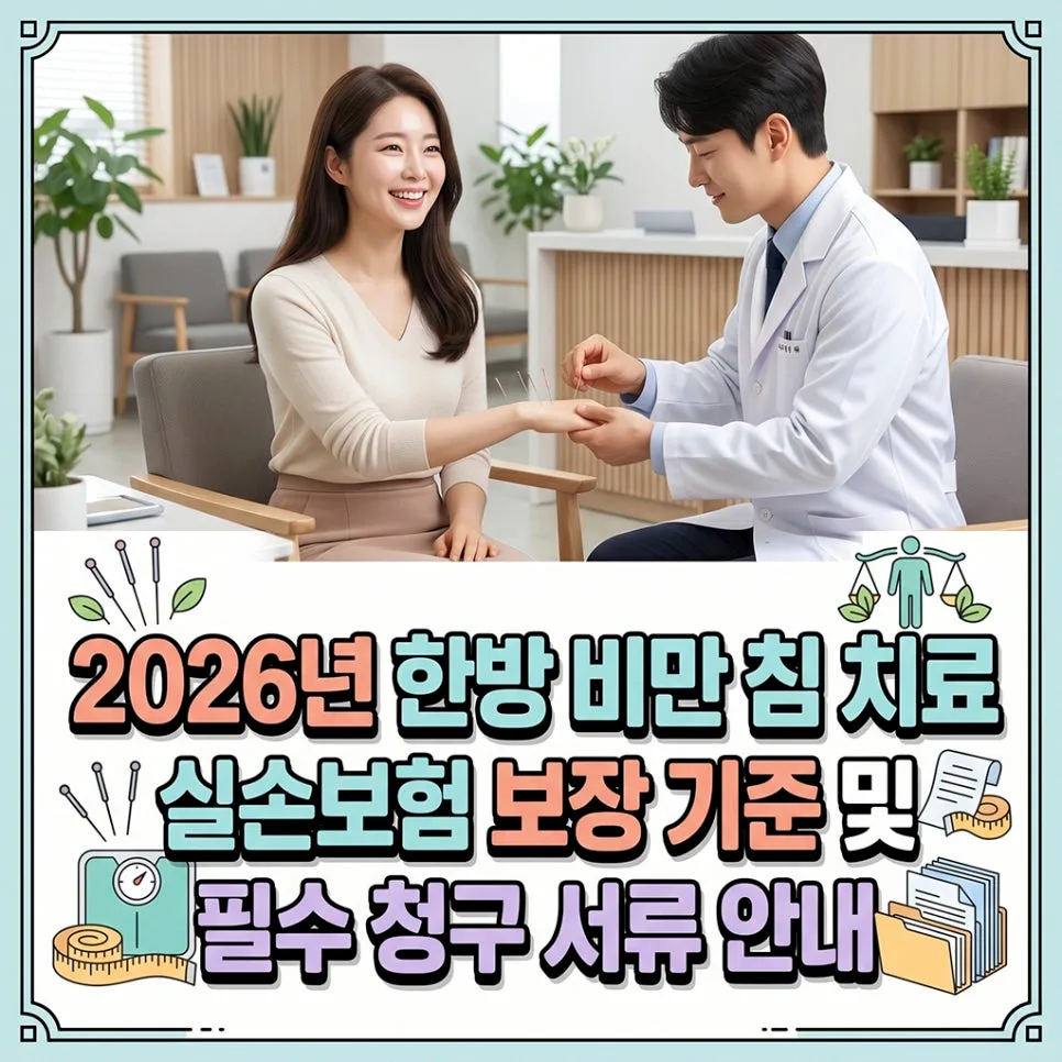 한방 다이어트 약침 실비 적용, 2026년 기준과 청구 방법 완벽 정리