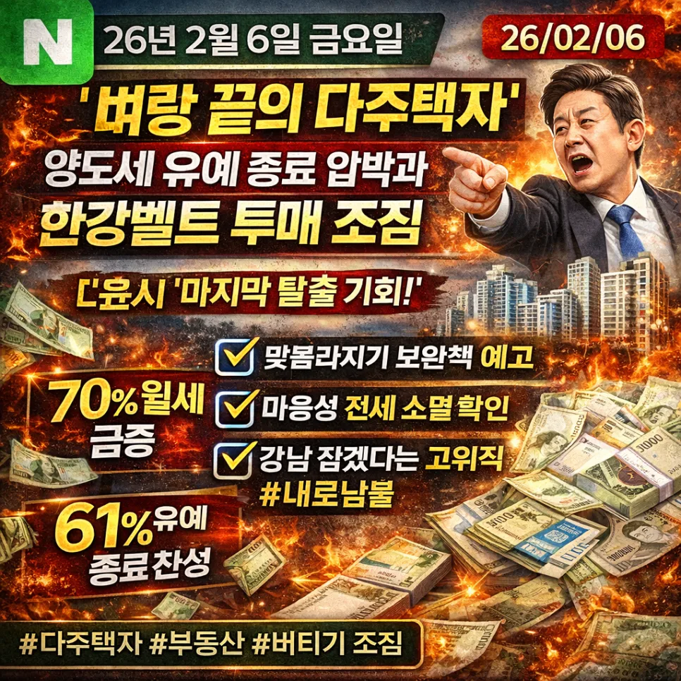 다주택자 양도세 유예 종료 임박 2026: 투매 조짐과 정부 대책 분석