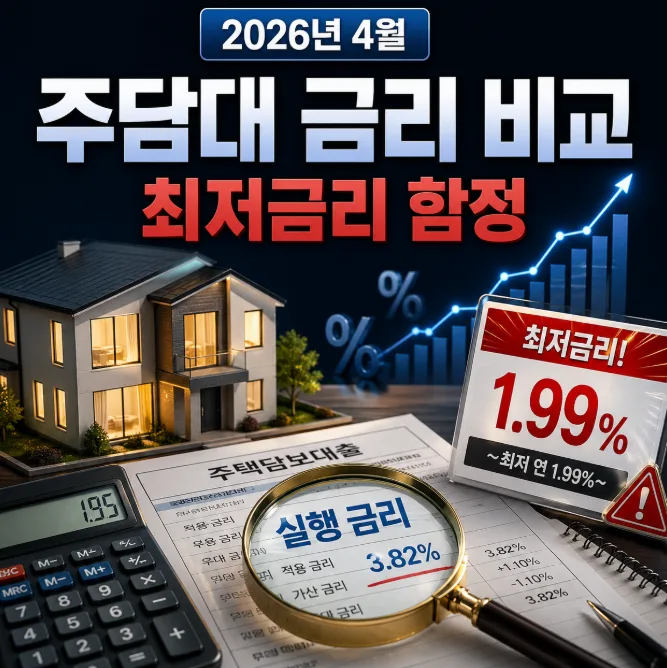 2026년 주택담보대출 금리, 최저금리보다 '실행금리' 찾는 법