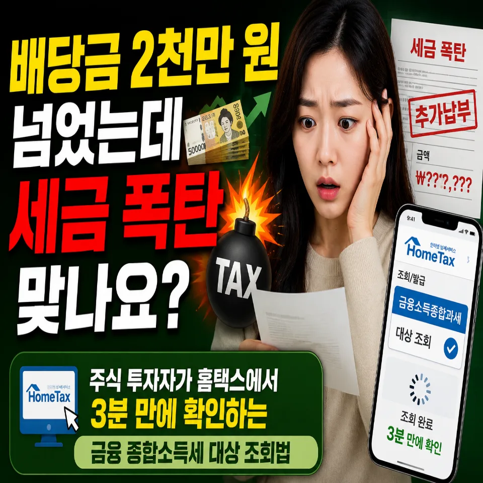 금융소득 2천만원 초과 시 종합과세? 2026년 신고 기준 총정리 2