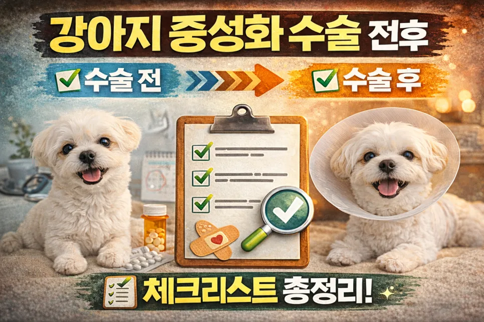 강아지 중성화 수술 2026: 수술 전후 완벽 가이드 및 체크리스트