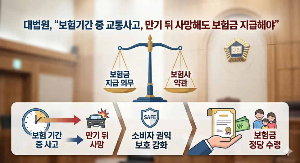 보험 만기 후 사망 시 보험금 지급 판결 2026: 대법원 판례 총정리
