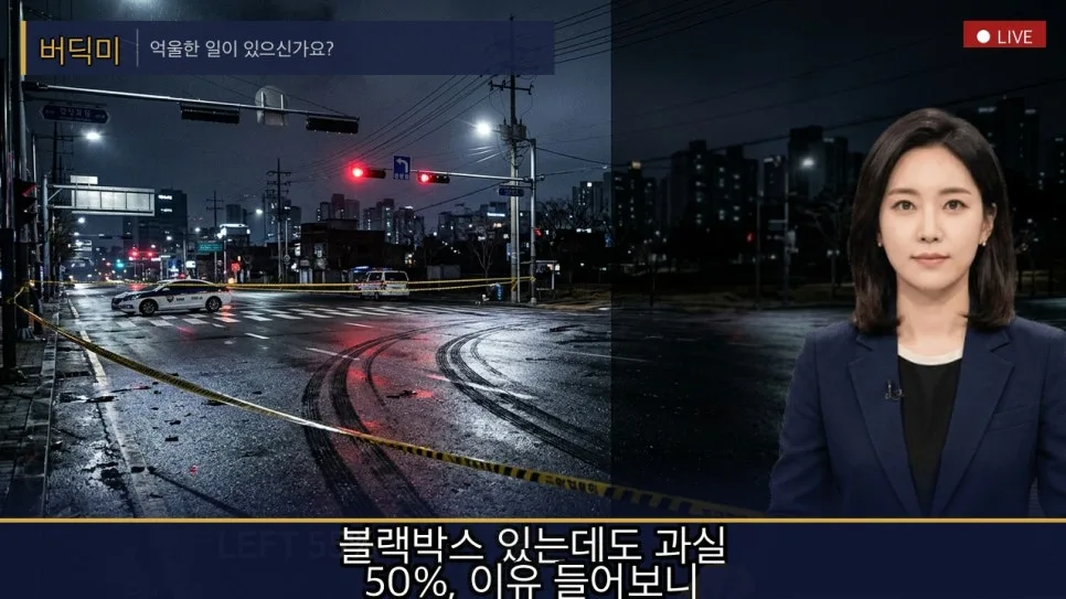 블랙박스 있어도 과실 50%? 신호 없는 교차로 사고 판례 2026