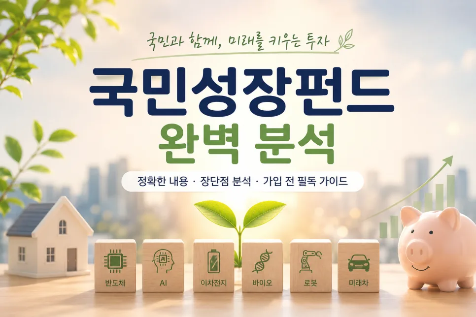 국민참여형 국민성장펀드 2026: 세제 혜택과 투자 대상 완벽 분석